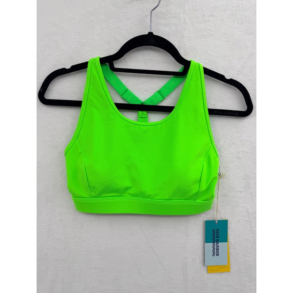 NWT Fair Harbor The Corliss Sports Bra Neon Lime Small Athletic Athleisure